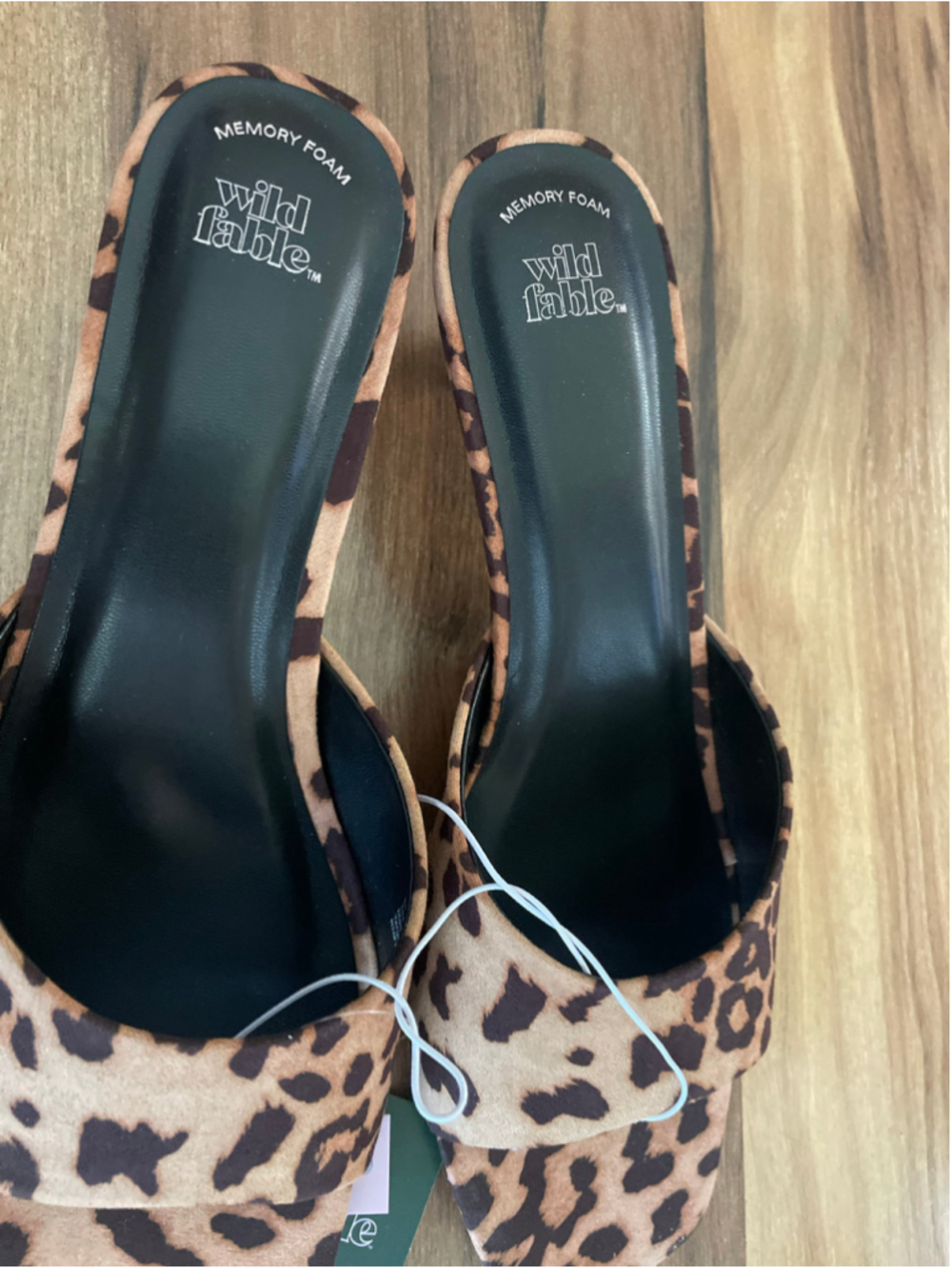 Women's Wild Fable Leopard Print Kitten Heel Sandals Size 8 Brown Black - Picture 7 of 12